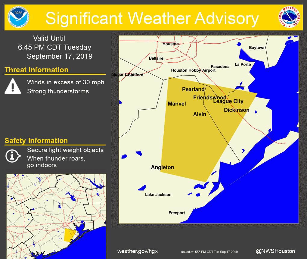 Significant Weather Advisory, 6 pm Tuesday